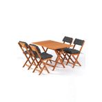 Meya Dekor 4+1 Minderli Balkon Bahçe Mutfak Bistro Set Katlanır Masa-sandalye 120x70-ANTRASİT