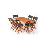 Meya Dekor 6+1 Minderli Balkon Bahçe Mutfak Bistro Set Katlanır Masa-sandalye - ANTRASİT