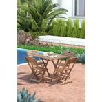 Meya Dekor Balkon - Bahçe 5'li Katlanabilir Bistro Set 4 Sandalye 1 Bahçe 60x80 cm Masa