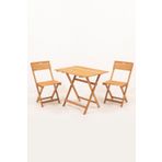Meya Dekor Balkon Bahçe 60x80 Cm Masa 3’lü Katlanabilir Bistro Set 2 Sandalye 1 Bahçe 60x80 Cm Masa
