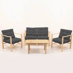 Meya Dekor MYG01 Antrasit Gloria Set 3+1 Bahçe Balkon Oturma Grubu