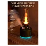 MEYA PİNE Şarjlı Nostaljik Gaz Lambası Hava Nemlendirici Ve Buhar Makinesi- Dekoratif Masa Ve Gece Lambası