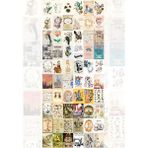 MeyArt Ajans Vintage Botanical 60' Lı Duvar Posteri Seti - Etiket - Stıcker