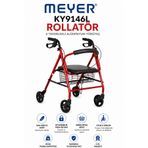 Meyer Mobility Solution Rollatör Frenli, Alüminyum Hafif Şase, Oturaklı ve Katlanabilir Yürüteç