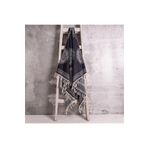 MEYN COLLECTİON 100x180 Pamuk/bambu Jakarlı Çiçek Demeti Desenli Bez Peştemal Plaj, Havuz, Sauna, Hamam, Yoga Siyah/Gri 100 x 180