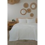 MEYN COLLECTİON 220X230 Çok Amaçlı Hediyelik Çeyizlik Çift Kişilik Pike Yatak Örtüsü Ve Yastık Kılıfı EKRU 220 x 230