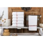 Meyn Collection 50X90 Hediyelik, Çeyizlik Pembe Sepet Ajur Nakışlı 2'li El Havlusu - 50 x 90 cm - Beyaz