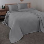 Meyn Collection Çift Kişilik Çok Amaçlı Pike Yatak Örtüsü ve Yastık Kılıfı - 220 x 240 cm - Açık Gri
