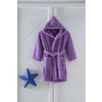 MEYN COLLECTİON Çocuk Welsoft Peluş Kapşonlu Sabahlık MOR 5-6 Yaş