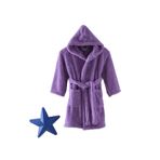 MEYN COLLECTİON Çocuk Welsoft Peluş Kapşonlu Sabahlık MOR 7-8 Yaş