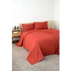 MEYN COLLECTİON Çok Amaçlı Hediyelik Çeyizlik Çift Kişilik Pike Yatak Örtüsü Ve Yastık Kılıfı KİREMİT 220 x 240