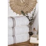 MEYN COLLECTİON Meyn Collectıon 2'li El Havlusu 50x90 Hediyelik, Çeyizlik Gri Düz Ajur Nakışlı BEYAZ 50 x 90