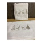 MEYN COLLECTİON Yılbaşı Temalı Nakışlı El Havlusu Geyik Nakışlı 50 x 90