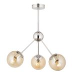 Meyo 3lü Krom Bal Camlı Modern Genç Odası Yatak Odası Salon Avize