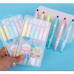 Meyra Accessories Fosforlu 6 Lı Kalem Seti Fosforlu Silinebilir Kalemler Çift Başlıklı Şık Hediyelik 6 Adet Kutulu - Renkli