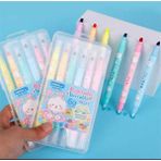 Meyra Accessories Fosforlu 6lı Kalem Seti Fosforlu Silinebilir Kalemler Çift Başlı Mat Yüzey Şık Hediyelik 6 Adet - Çok Renkli
