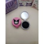 Meyra Accessories Sanrio Kawaii Aynalı Tarak Kapaklı Mini Çep Ayna ve Tarak Lüx Hediyelik Ürünler - 12cm - mor kuromimor