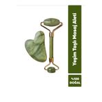 Meyra Accessories Yeşim %100 Doğal Taş Masaj Aleti Ve Kalp Gua Sha Yüz Bakım Taşı 2'li Set
