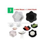 meyre Lotus Çiçeği Modeli 2x Katı Sabun Ve Sünger Altlığı Şık Silikon Tasarım Sabunluk Organizer