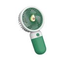 Meyve Figürlü Şarjlı El Fanı Taşınabilir Mini Vantilatör - Usb Girişli Masaüstü Standlı Soğutucu Fan 5637 (yeşil)