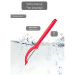 Meyve Soyacağı Paslanmaz Sebze Soyacağı Yan Soyacak Çelik Kırmızı 17 cm