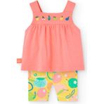 Meyveler Nakışlı Kız Çocuk Bebek 2'li Taytlı Set - Çok Renkli - 18 Ay