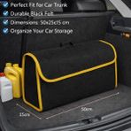 Meyzone Cırtcırtlı Araba Bagaj Çantası Sarı Çizgili Oto Halı Organizer 50x25x15 cm Pratik Kullanım