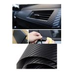 Meyzone Karbon Fiber Folyo Hava Kanallı Araç Döşeme Kaplama Folyosu Siyah 30 cm x 1 Metre