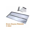 MeyZone Paslanmaz Krom Metal Plakalık 52.7cm X 11.5cm Ön Arka Takım 2 Adet