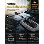 MeyZone Premium Çok Fonksiyonlu Mikrofiber Araba Yıkama ve Toz Alma Fırçası Teleskopik Uzun Saplı Detay Fırçası Oto Mopu
