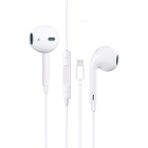 Mezigarc iPhone Uyumlu Lightning Girişli Süper Bass Mikrofonlu Kablolu Kulakiçi Kulaklık - Beyaz