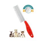 MEZİGARC Kedi Köpek Tüy Açma Tarağı Kıtık Topak Açıcı Ergonomik Plastik Saplı Tek Taraflı Bakım Metal Tarak
