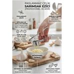 MEZİGARC Paslanmaz Çelik Sarımsak Ezici Çeyizlik Ürün Sarımsak Pratik Sarmısak Ezeceği Mutfak Pratik Ürün