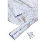MEZİGARC Yapışkanlı Beyaz Tonlu 5mt X 60Cm Mermer Desenli Folyo Kaplama Kağıdı Mutfak Tezgah Dolap Banyo Masa