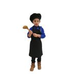 Mezuniyetshop Çocuk Mutfak Önlüğü Şapkalı Siyah