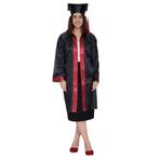Mezuniyetshop Mezuniyet Kep Cubbe Lıse Siyah Bordo