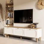 Mezza 1280 Monza 180 Cm (membran Mdf Kapaklı) Bohem Tv Ünitesi Sepet-beyaz Meşe