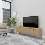 Mezza 1372 Lexus 180 cm (Ahşap Ayaklı) Tv Ünitesi Sepet - Yunus - Meşe
