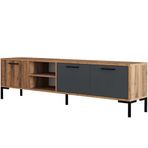 Mezza 1590 Hat Antrasit Aurora 180 cm Metal Ayaklı Tv Ünitesi
