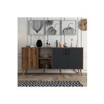 Mezza 1620 180 cm Antrasit Exxen Ahşap Ayaklı Modern Konsol