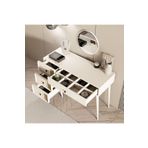 Mezza 2252 Rose Aynalı (Ahşap Ayaklı)Mdf Profil Çerçeveli 4 Çekmeceli 120 cm Makyaj Masası Beyaz - Yunus