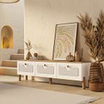 Mezza 4090 Napoli 180 Cm (membran Mdf Kapaklı) Bohem Tv Ünitesi Sepet - Beyaz Çok Renkli