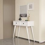 Mezza 6021 LUNA (AHŞAP AYAKLI) MDF PROFİL ÇERÇEVELİ 2 ÇEKMECELİ DRESUAR BEYAZ