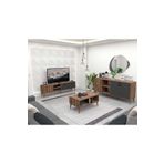 Mezza EXXEN (AHŞAP AYAKLI) TV ÜNİTESİ - ORTA SEHPA - KONSOL SETİ HAT - ANTRASİT SET 1581-2070-1620