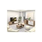 Mezza EXXEN (AHŞAP AYAKLI) TV ÜNİTESİ - ORTA SEHPA - KONSOL SETİ SEPET - BEYAZ SET 1585-2074-1624