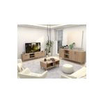 Mezza EXXEN (AHŞAP AYAKLI) TV ÜNİTESİ - ORTA SEHPA - KONSOL SETİ SEPET RENGİ SET 1587-2076-1626