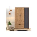 Mezza Grande Modern 3 Kapılı 2 Çekmeceli Gardırop Sepet - Antrasit 3508
