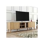 Mezza Lotus 1350 180x34 cm Ahşap Ayaklı Sepet Rengi TV Ünitesi
