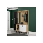 Mezza ROYAL SOL AYNALI 2 KAPAKLI 4 ASKILI 2 RAFLI PORTMANTO SEPET-YUNUS-BEYAZ SET 5042-5002