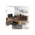 Mezza Set 1580-2070-1620 Exxen (Ahşap Ayaklı) Tv Ünitesi Orta Sehpa Konsol Seti Hat Antrasit